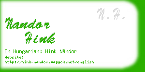 nandor hink business card